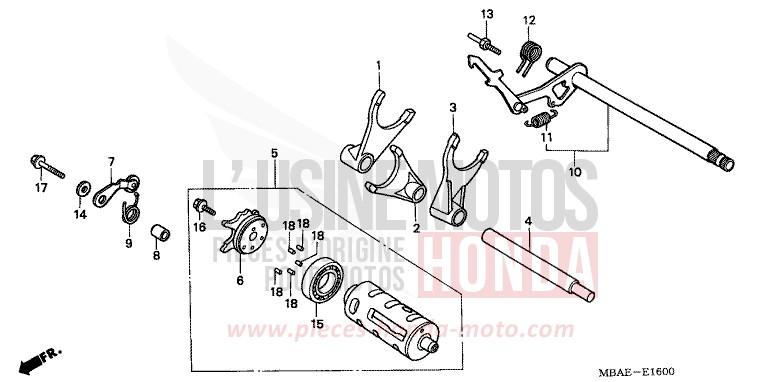 SCHALTTROMMEL von Shadow Aero REARL SEDONA RED (R223B) von 2001